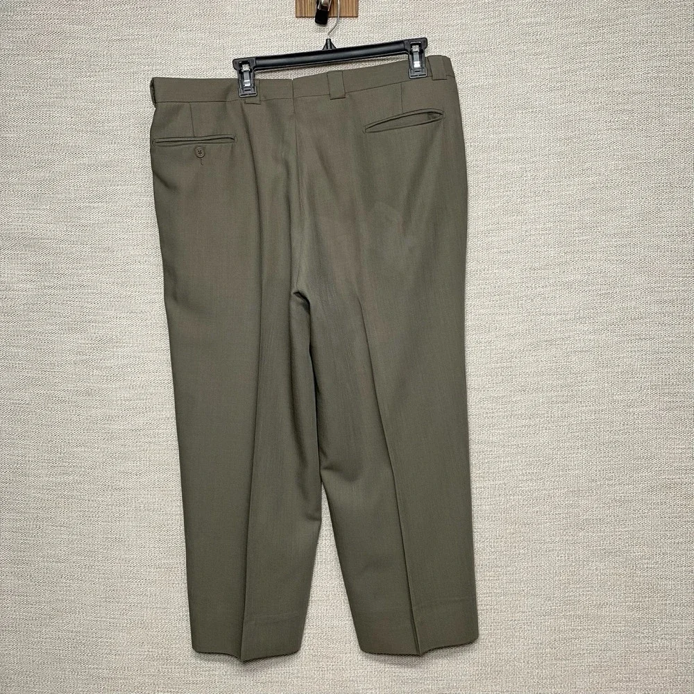 Monsieur Givenchy Dress Trouser 38R (38x24) SHORT Mens Kissing Pleat Olive Taupe